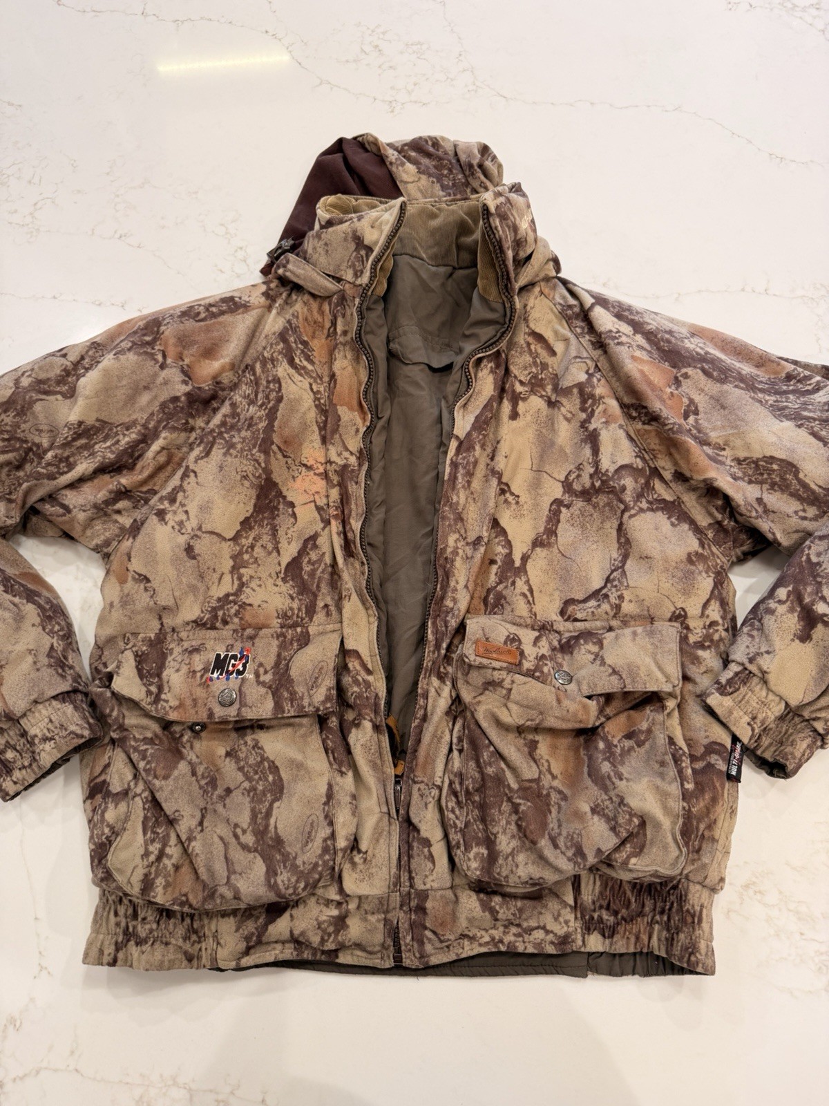 Vintage Woolrich Camo Hunting Jacket Men’s Insulated Hooded Field Coat Mossy Oak