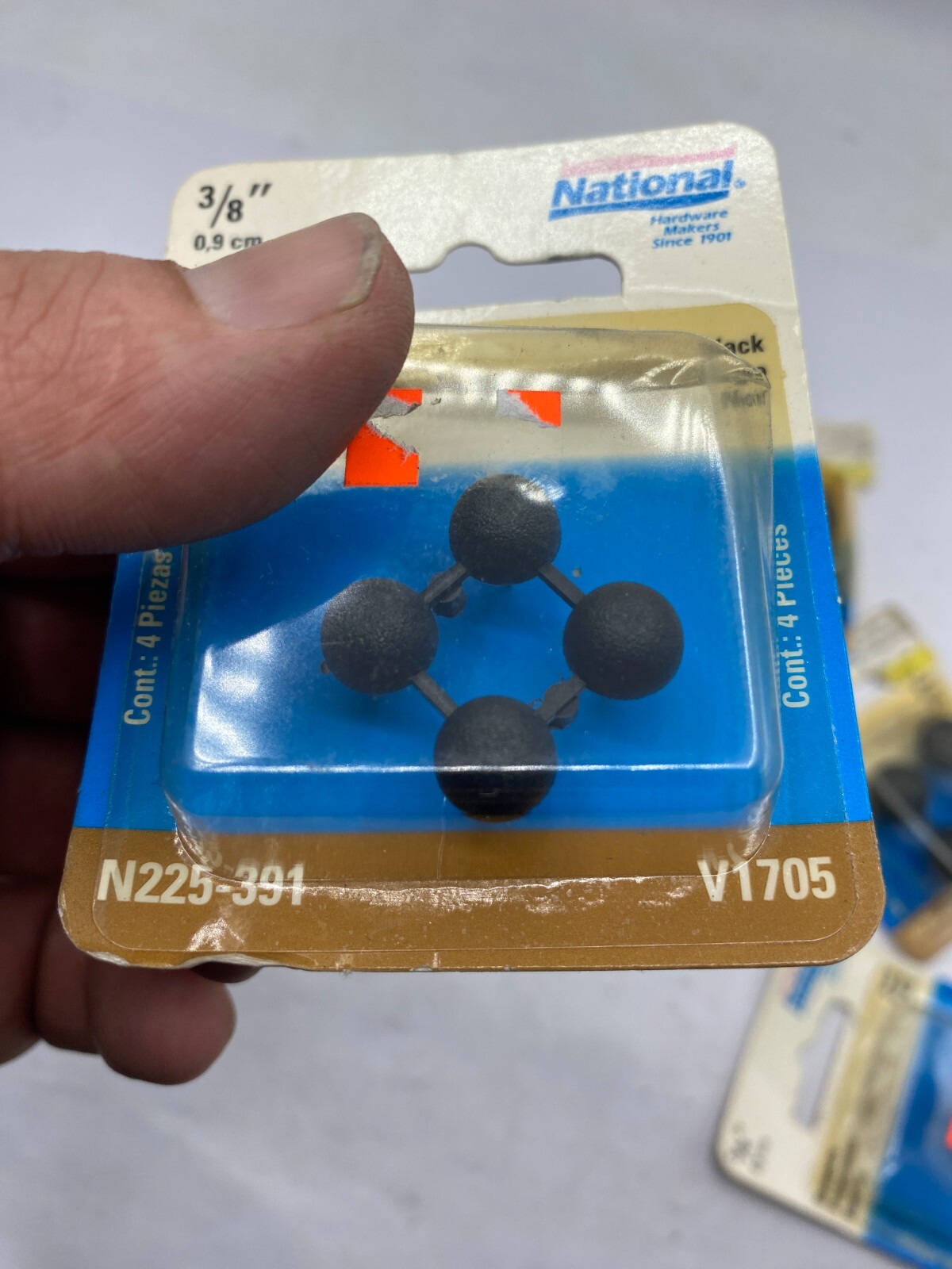LOT OF 8 NATIONAL HARDWARE BUMPERS BLACK PLACTIC 3/4" 1.9cm N225-409 V1705🔔