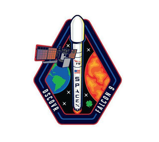FALCON 9 VEHICLE SPACE MISSION PATCH DSCOVR Deep Space Climate Observatory