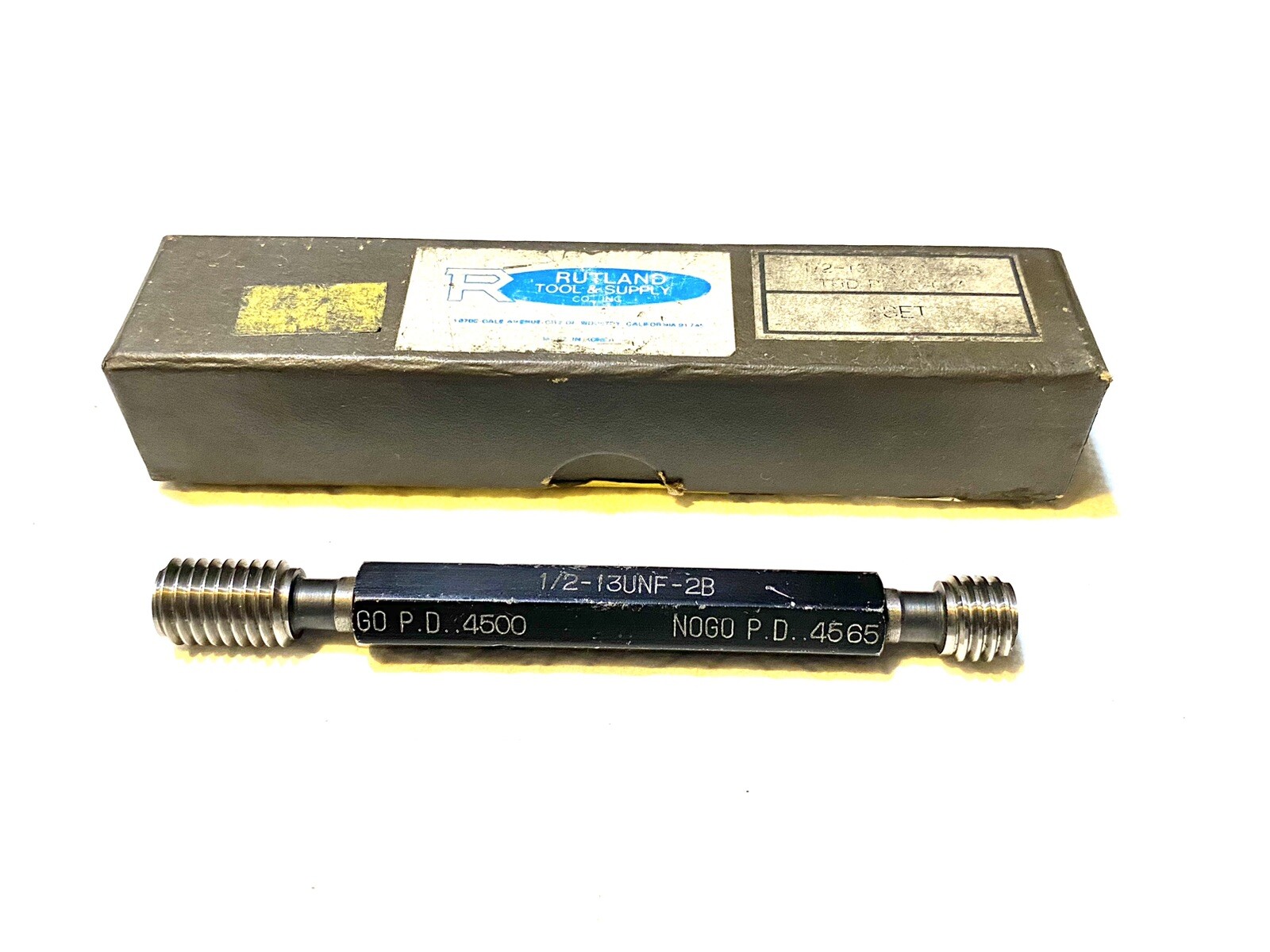1/2-13 UNF 2B Thread Plug Gage PD’s .4500-.4565”
