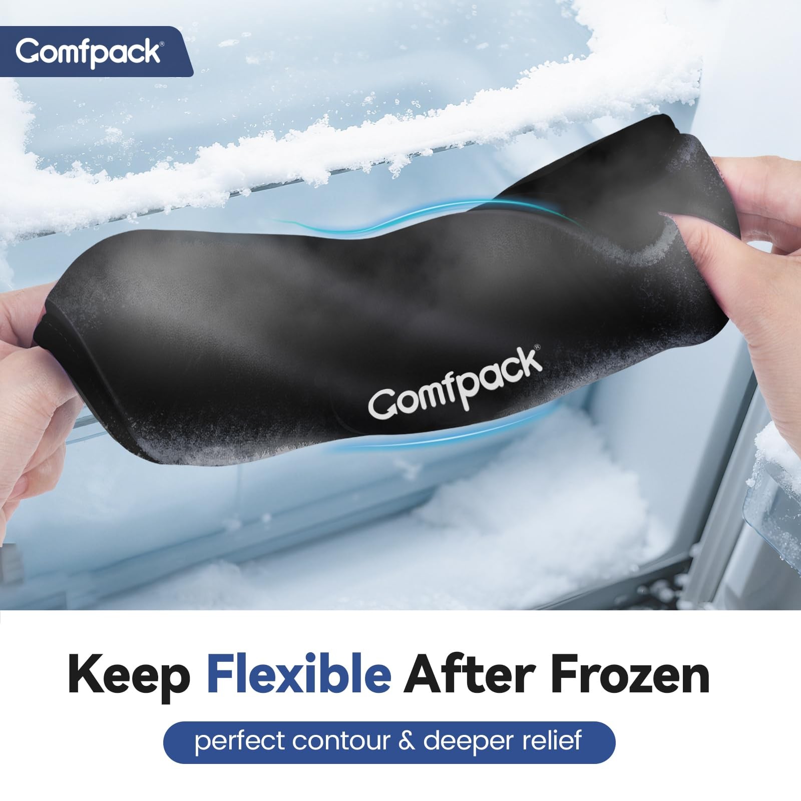 Comfpack Neck Ice Pack Wrap, Cervical Pack, Flexible Gel 24 Inch, Black