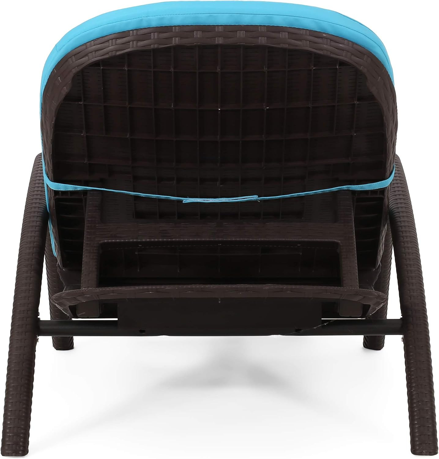 Chaise Lounge Set, Dark Brown + Blue
