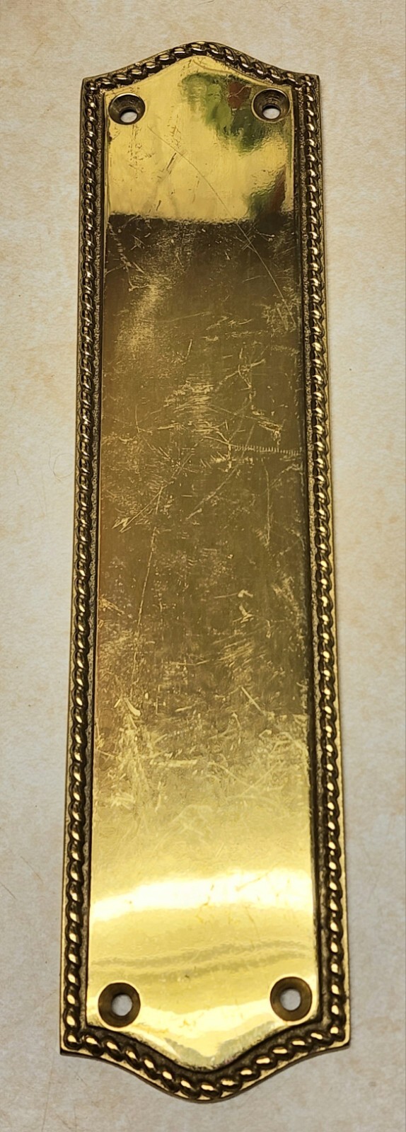 1 Classic Arched Solid Brass Push Plate Door Push Plate 2 9/16" x 10 3/4"