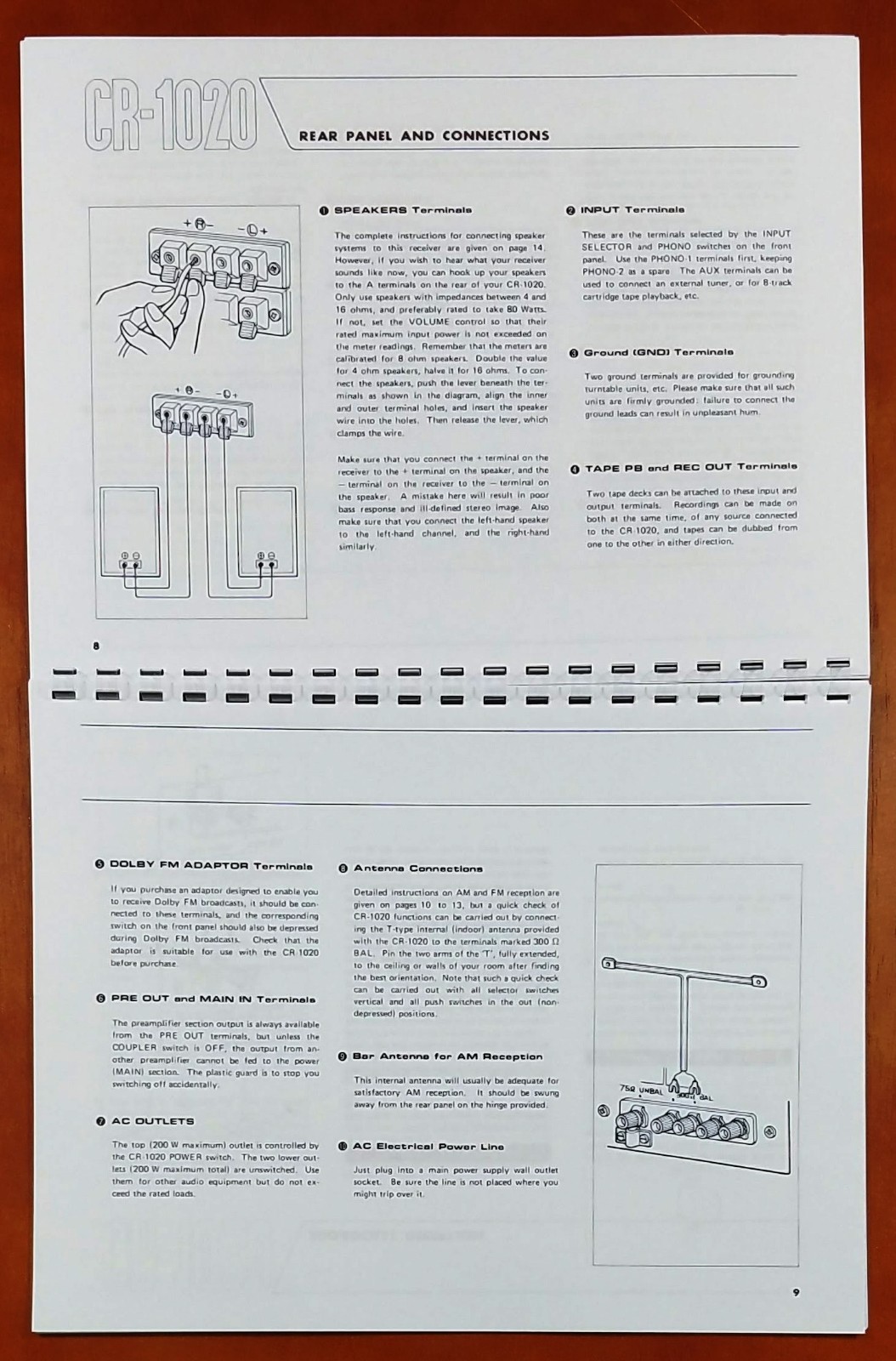 Yamaha CR-1020 Stereo Receiver Owners Manual