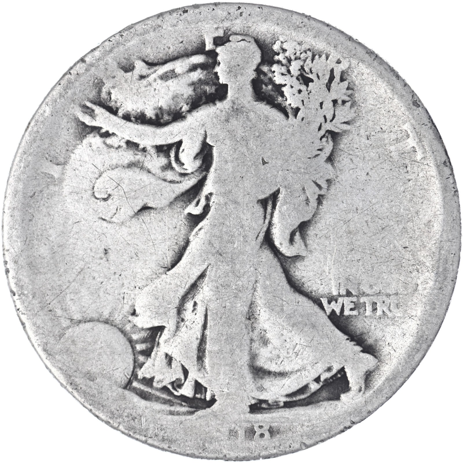 1918 (P) Walking Liberty Half Dollar About Good 90% Silver