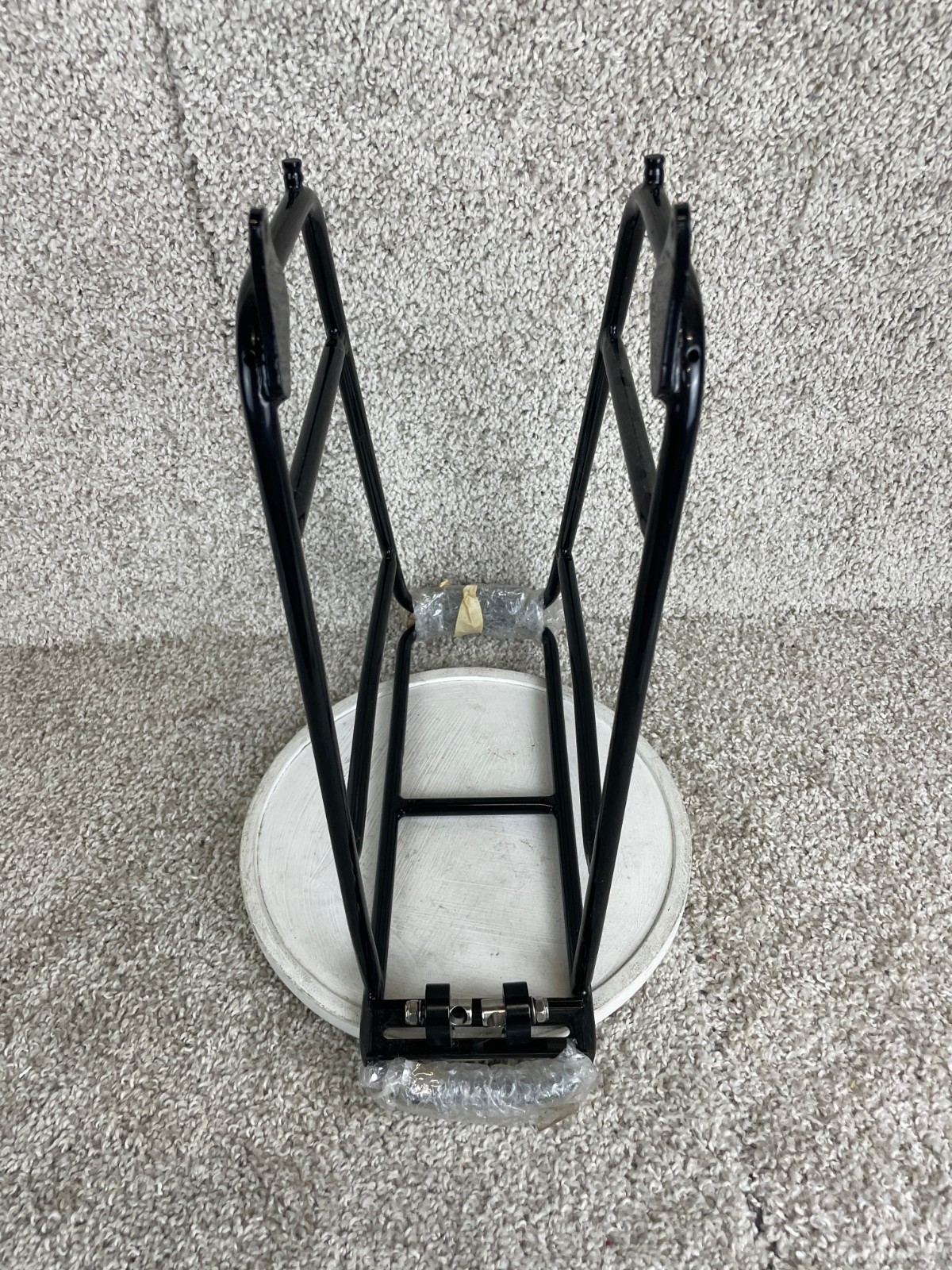Rear Bicycle Cargo Rack Metal Luggage Carrier 25kg 55lbs Load Capacity Black