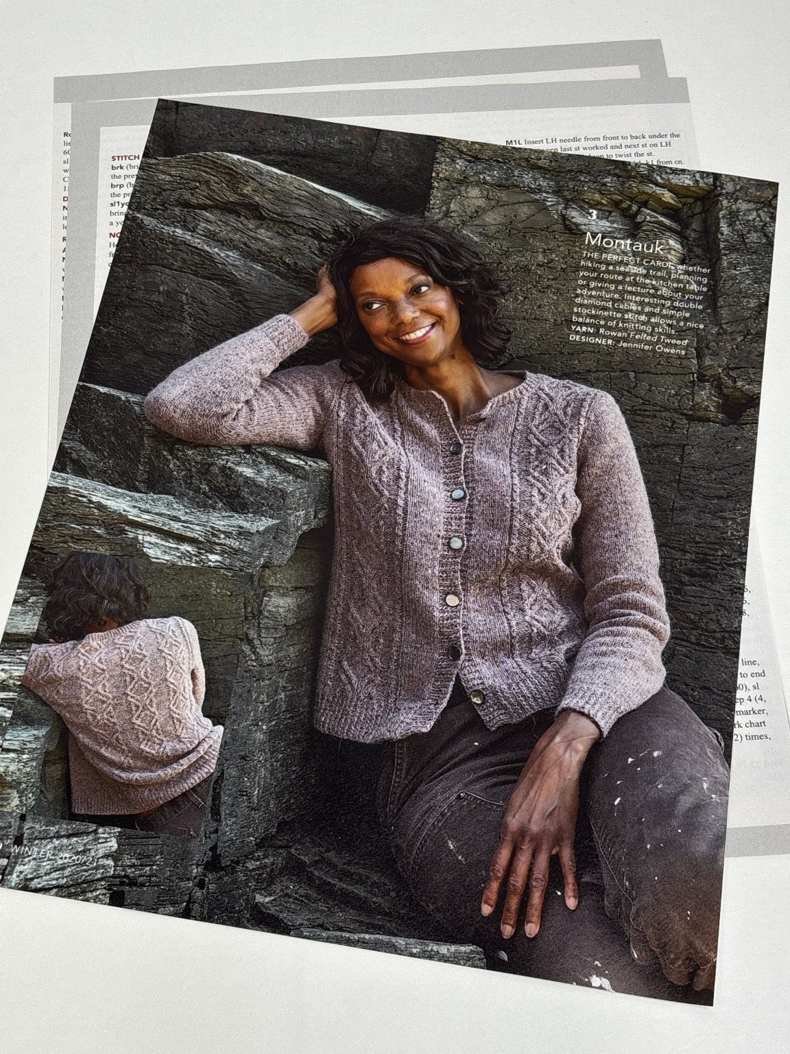 Montauk Cardigan Knitting Pattern Magazine Pages