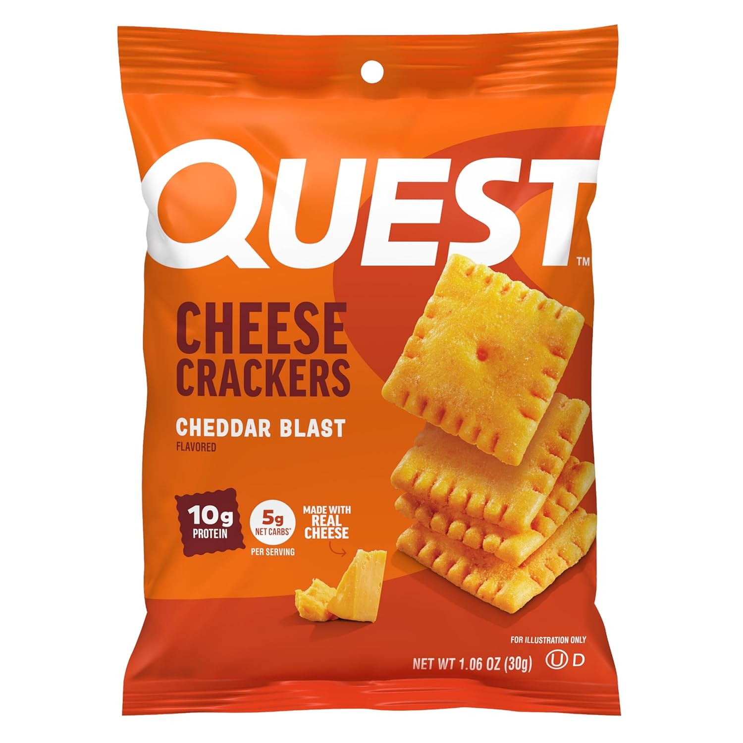 Quest Nutrition Cheese Crackers, Cheddar Blast, 10g 1.06 Ounce (Pack of 12)