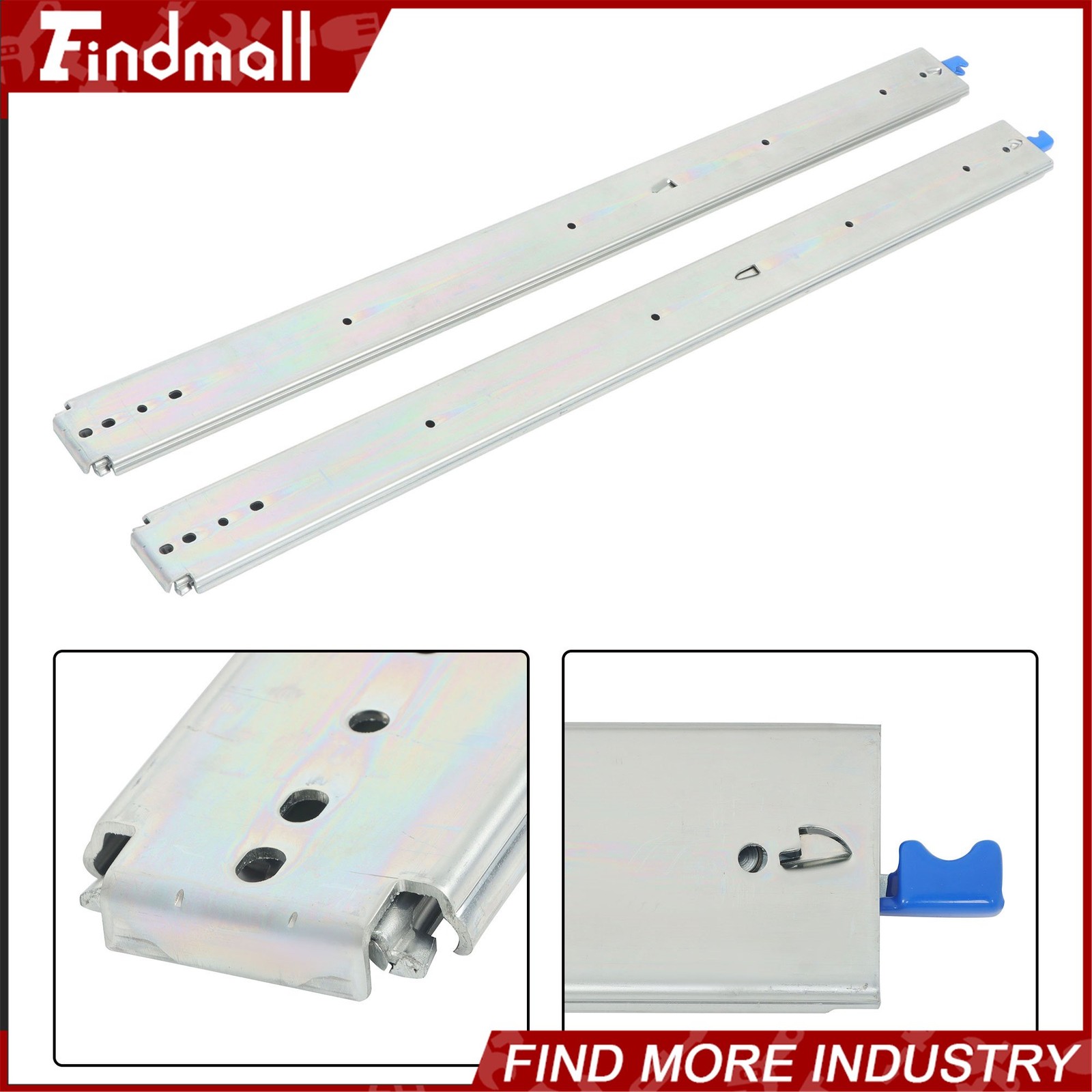 Findmall Heavy Duty 38" Drawer Slides w/Lock 500lb - Full Extension Ball Bearing