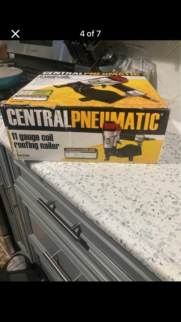 Central Pneumatic 11 Gauge Coil Roofing Nailer Model 67450
