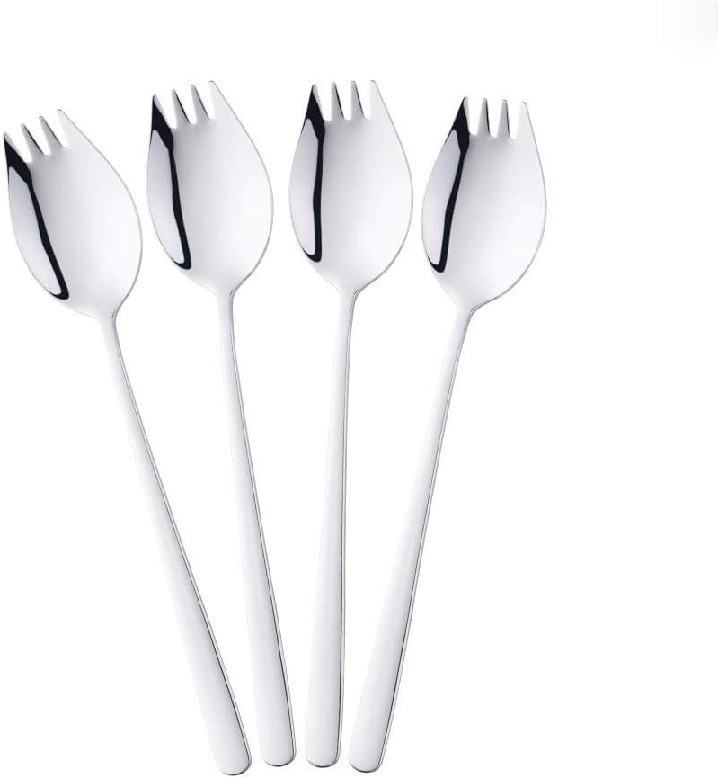 Sporks 4-Pack, 18/10 Spork Stainless, Steel Metal Spork for Everyday Household