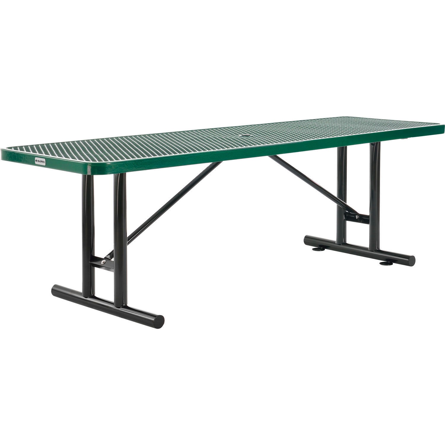 8' Rectangular Expanded Metal Outdoor Table Green