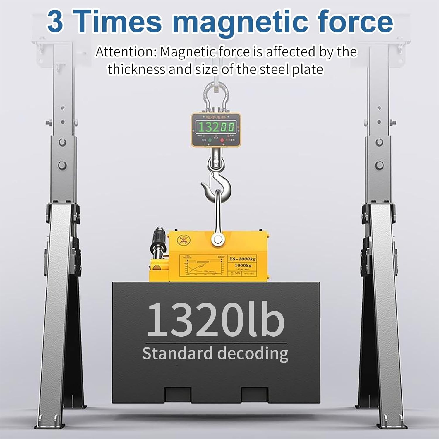 Robust 440 lb Magnetic Lifter with Chrome Hook – Effortless Lifting Solutions
