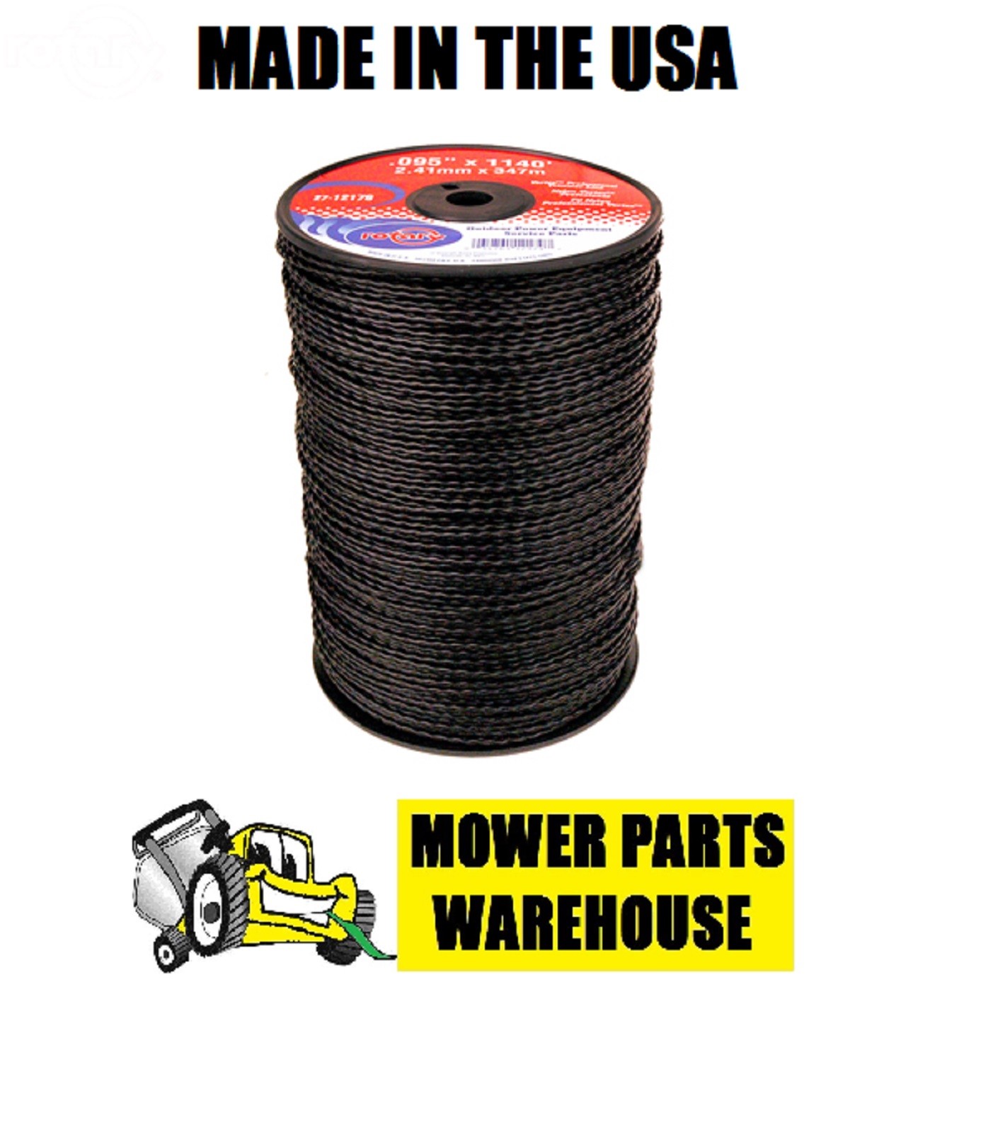 BLACK PROFESSIONAL VORTEX TWISTED TRIMMER LINE .095 1140' SPOOL MADE IN THE USA