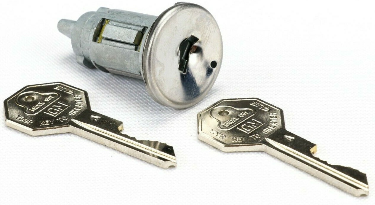 1966-1967 Corvette Ignition Switch Lock Cylinder + Octagon Keys Key C2 NEW