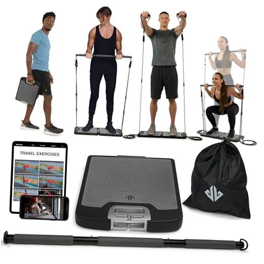 EVO Gym - Portable Home Gym Strength Training Advanced - 8 Bands (220 Pounds)