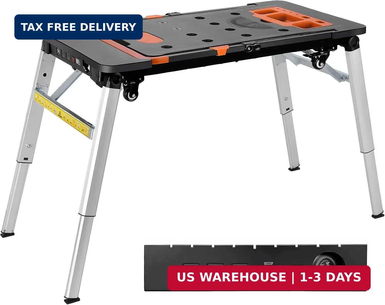 7in1 Multifunctional Portable Workbench,Worktable with Poweroutlet | Folding Wor