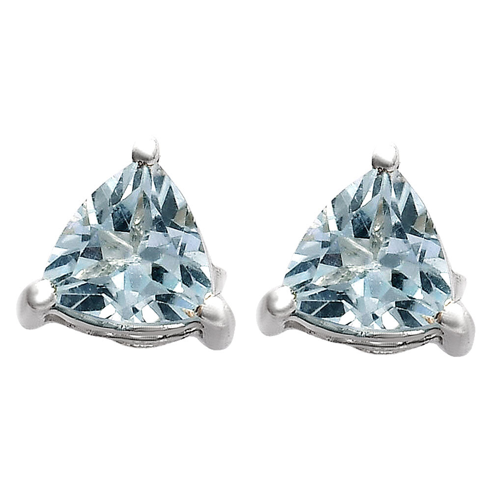 Trillion Cut Gemstone 925 Silver Stud Earrings Amethyst, Citrine, Topaz DGE1071