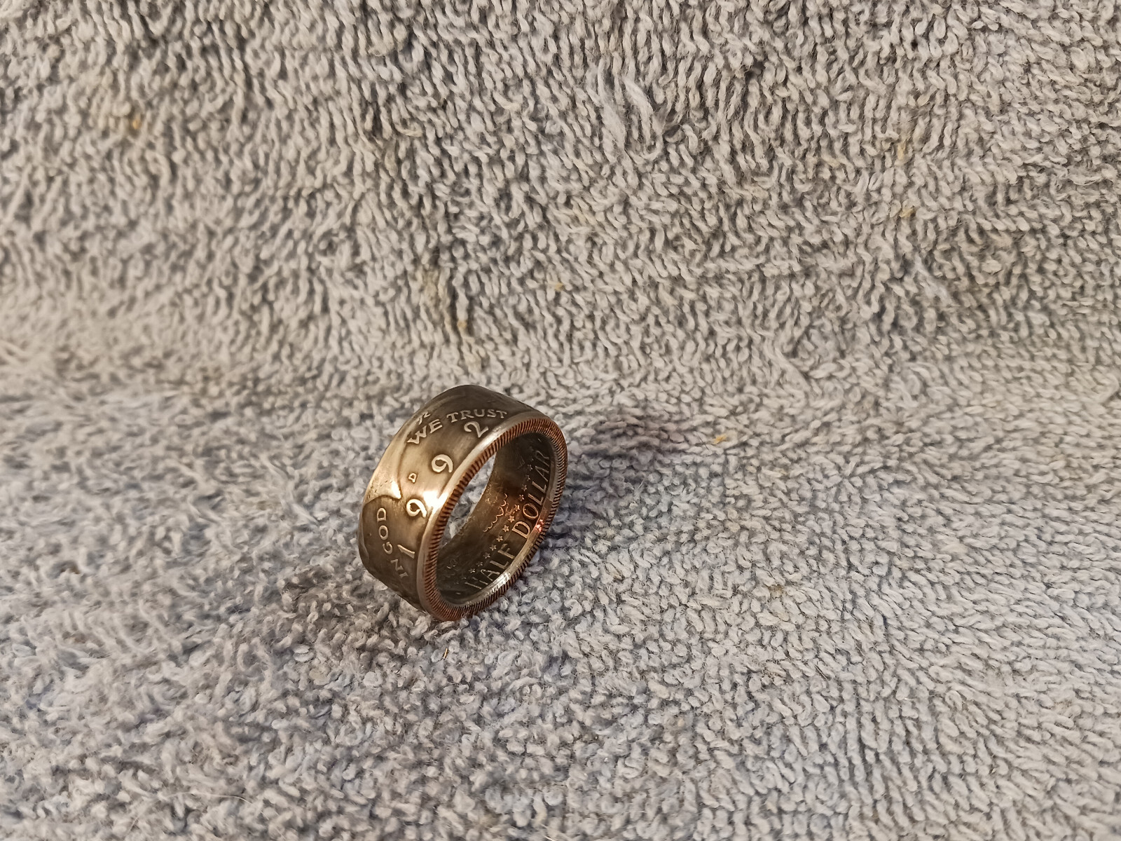 1992 Kennedy Half Dollars  size 9 - 1/2 coin ring  Handmade mixed metals