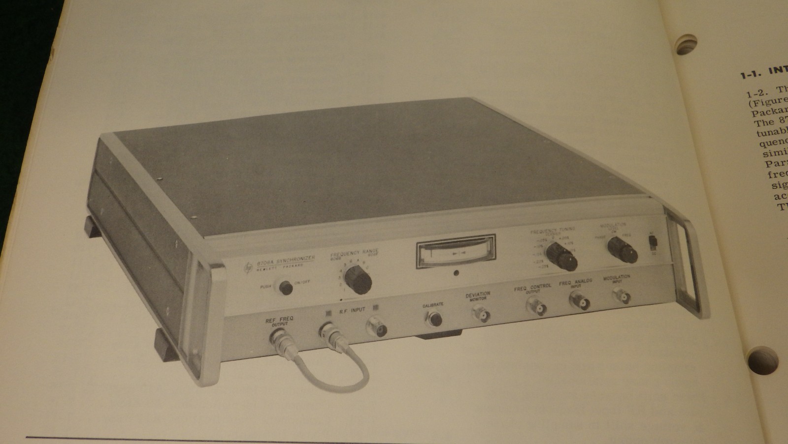 Hewlett Packard 8708A Synchronizer Operating Manual 1967