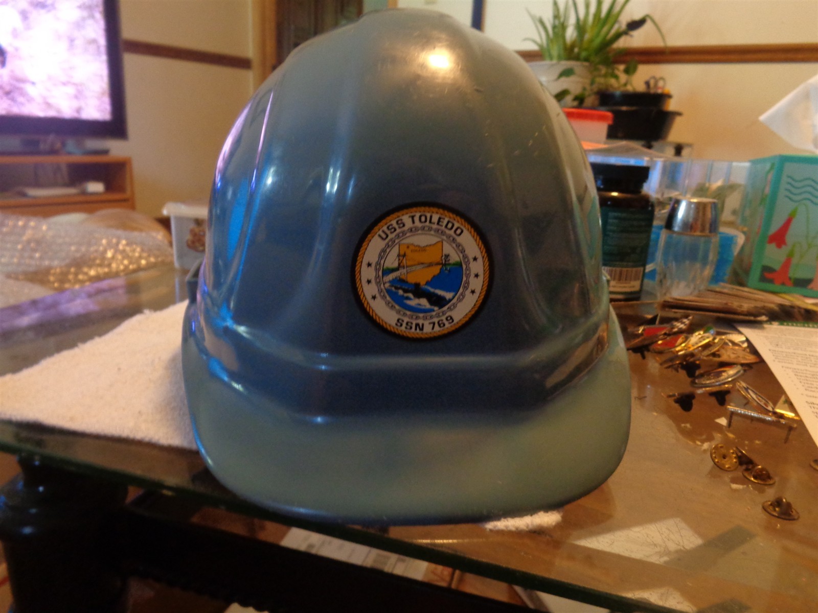 U.S.S. Toledo SSN 769 Military Issue Hard Hat (BOX#BOLT)