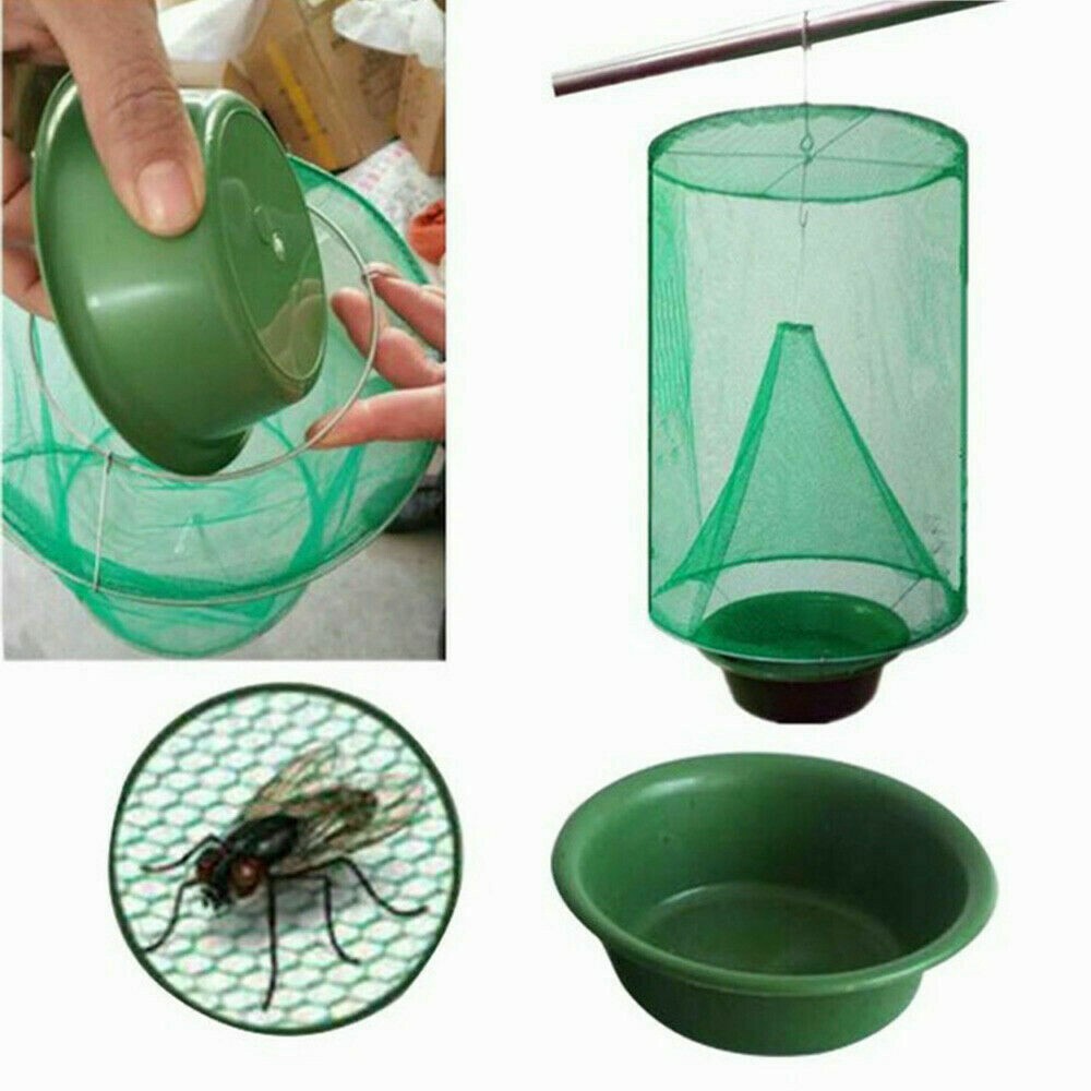 4 Pack Reusable Fly Trap Hanging Outdoor Fly Catcher Net for Farm Ranch