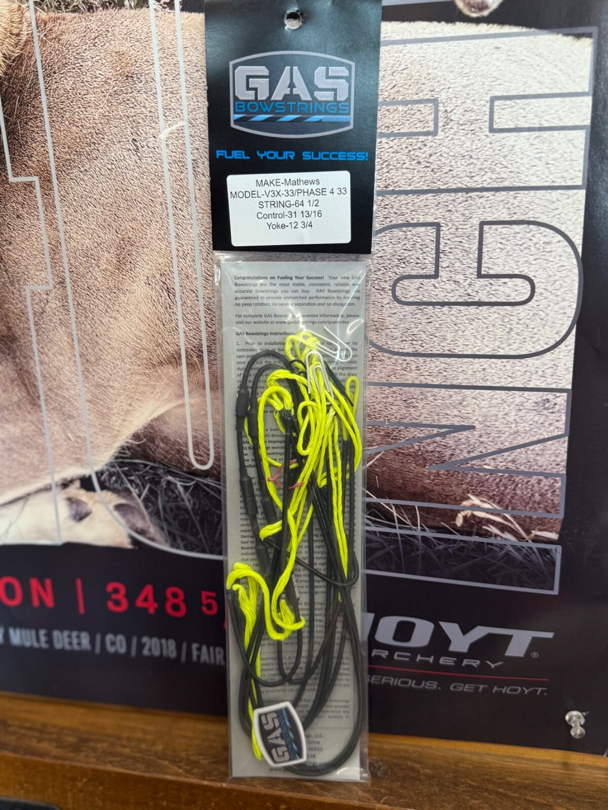NEW Gas Bowstrings Mathews V3X 33 Flo Yellow BLACK  XV String Cables PHASE 4 33