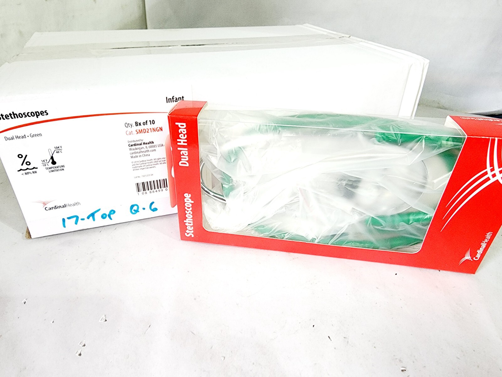 Lot of 10- Cardinal Health SMD21NGN Dual Head Infant Stethoscope Green