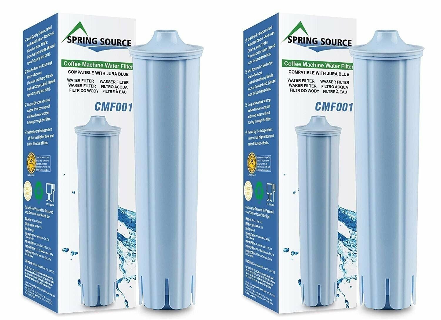 2-Pack Spring Source CMF001 Coffee Filter For Jura Clearyl Blue 67879 71445