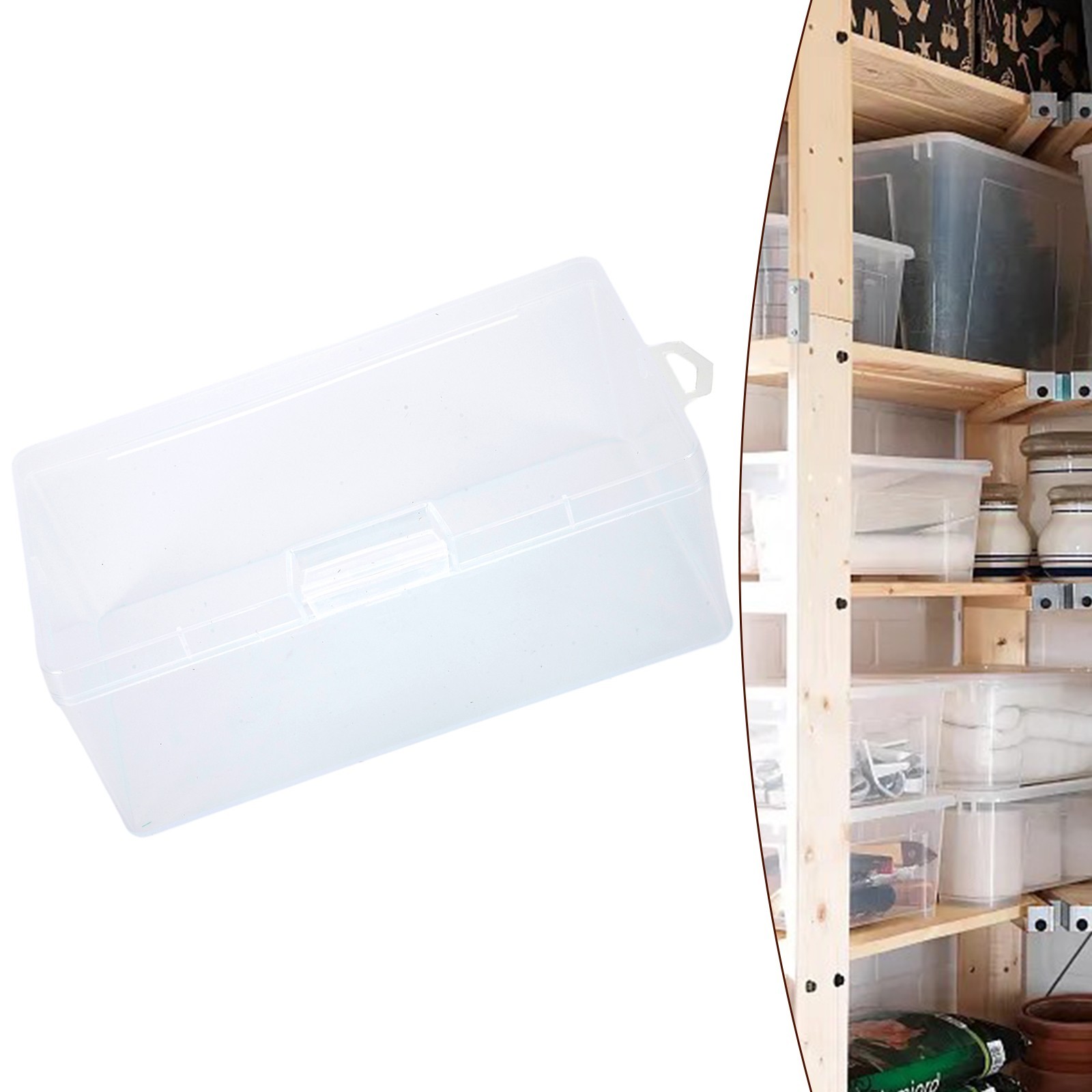 Plastic Storage Box Transparent With Lid Collection Container Organiser