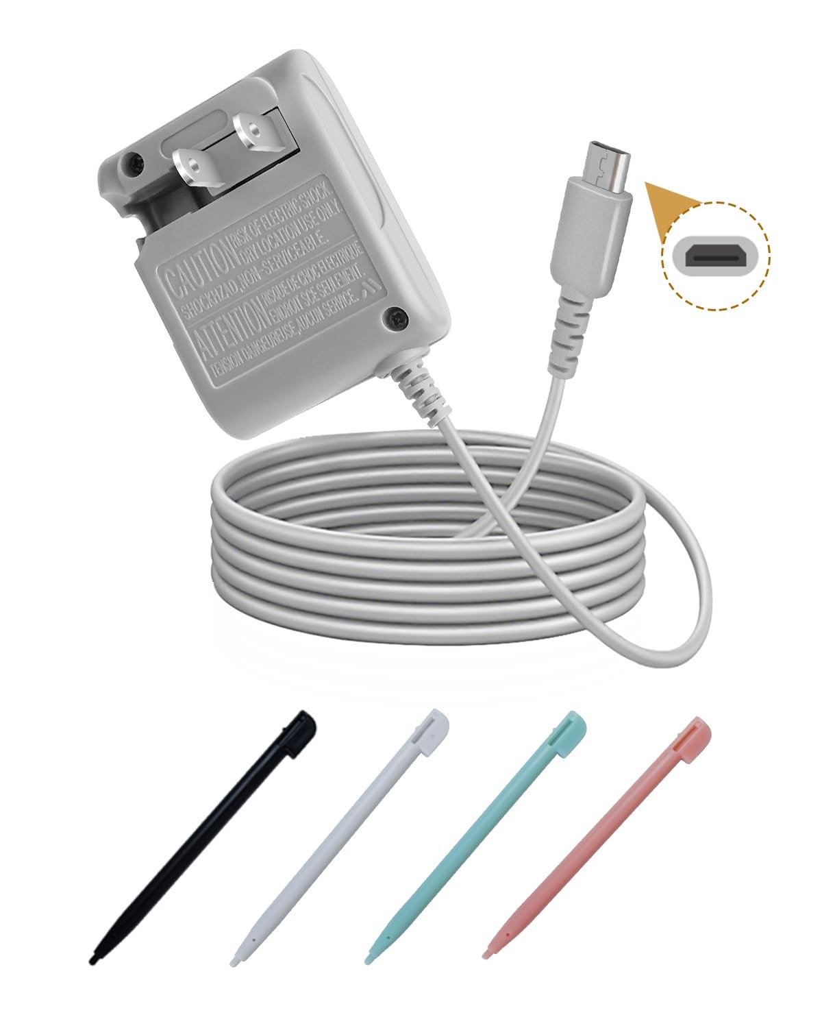 DS Lite Charger Kit Compatible with 100-240V Wall Plug Adapter with...