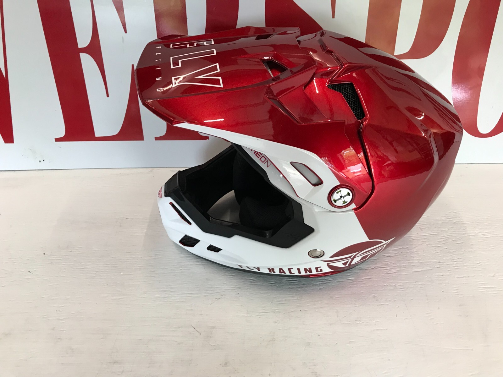 O3K Fly Racing Formula CC Centrum Helmet Metallic Red White YL 73-4323YL
