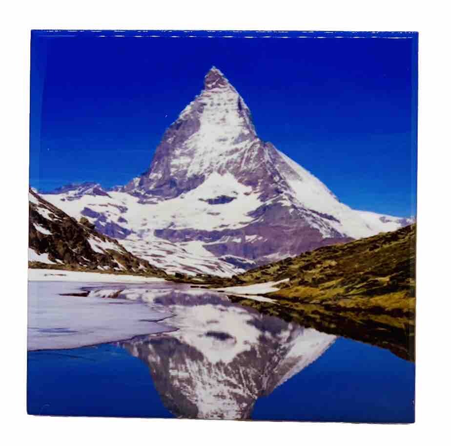 The Matterhorn Alps Ceramic Tile Trivet Coaster Travel Souvenir 4" x 4"