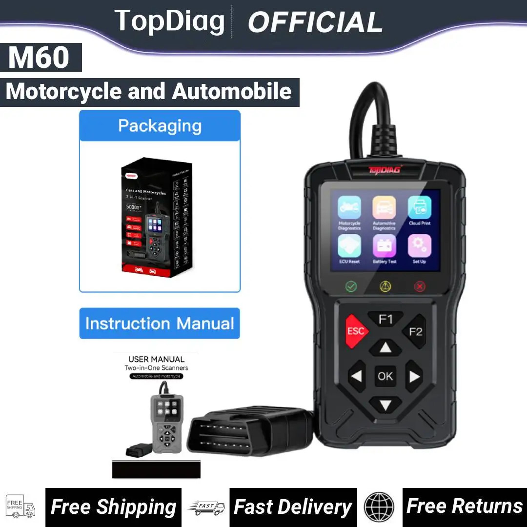 OBD2 Scanner Car Diagnostic Scan Tool ,Motorcycle and Automobile Fault Code Read