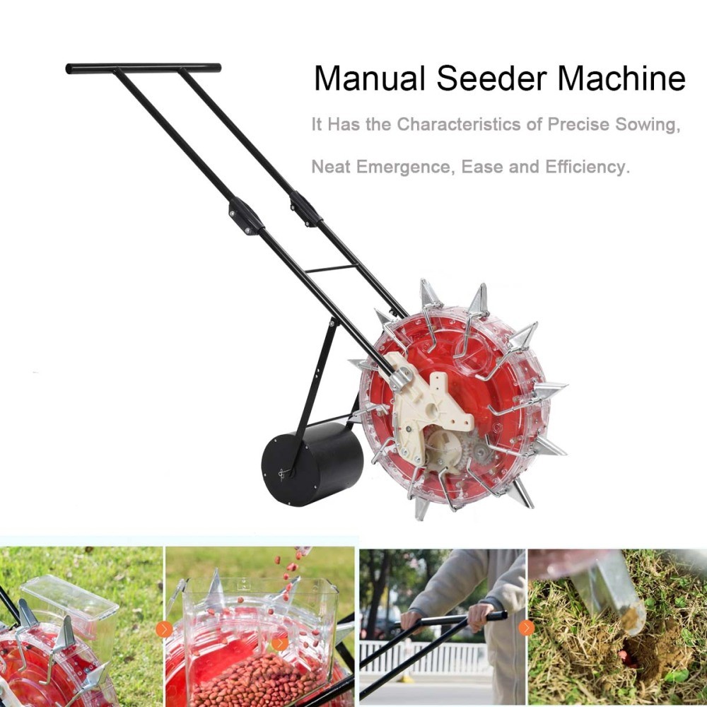 1x Manual Seeder Hand-Push Roller Seeder Precision Planter & Fertilizer Machine