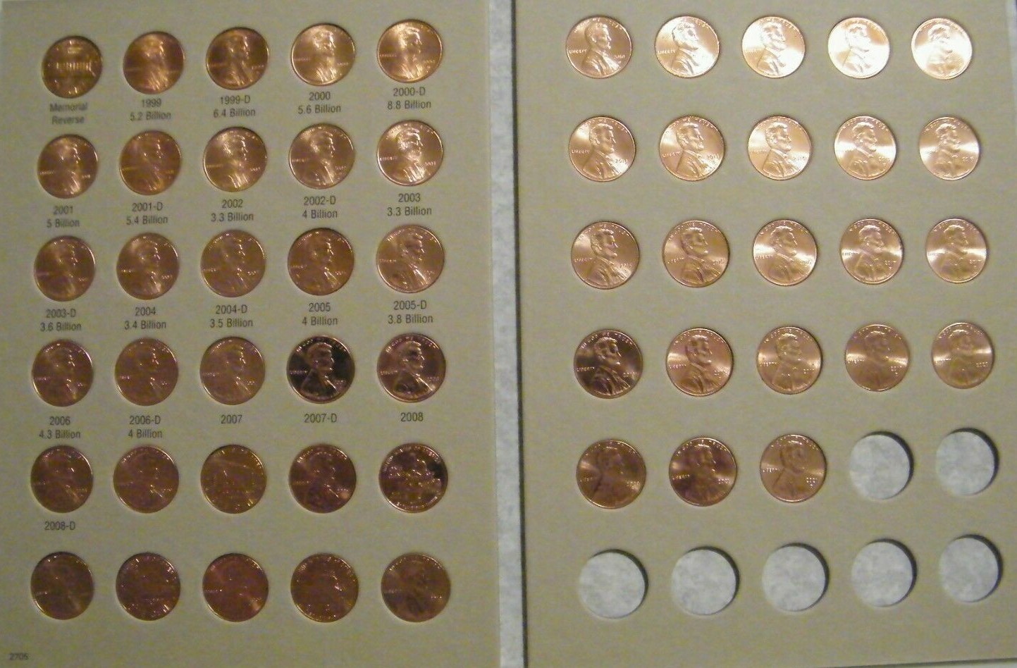 Lincoln Cent Penny Set 1999-2025 PD Collection 60 Coins Choice BU Harris Folder