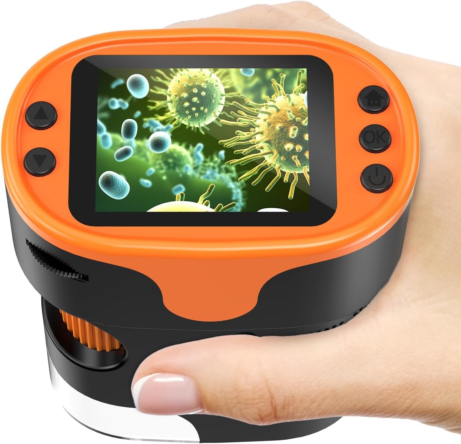 1000X Handheld Microscope for Kids 4K 2.0" Screen Rechargeable Mini Pocket Di...