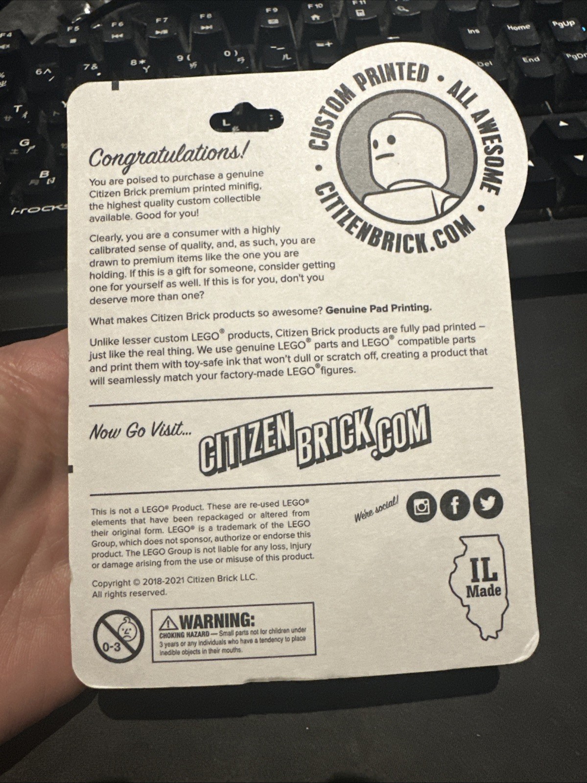 Citizen Brick Longbong Silver Custom Minifig Minifigure