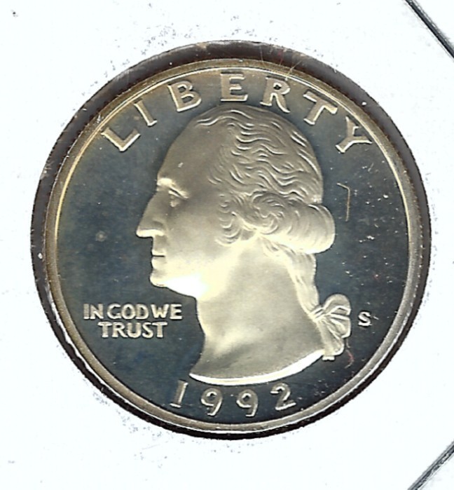 1992 S Silver Proof Quarter - 90% Silver
