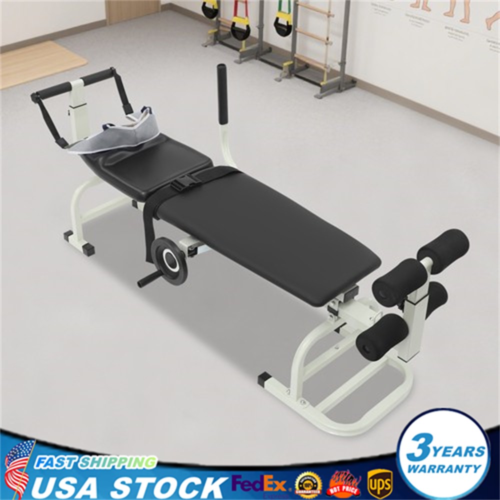 Professional Neck Back Traction Device 330LBS, Handwheel Control for Home Clinic