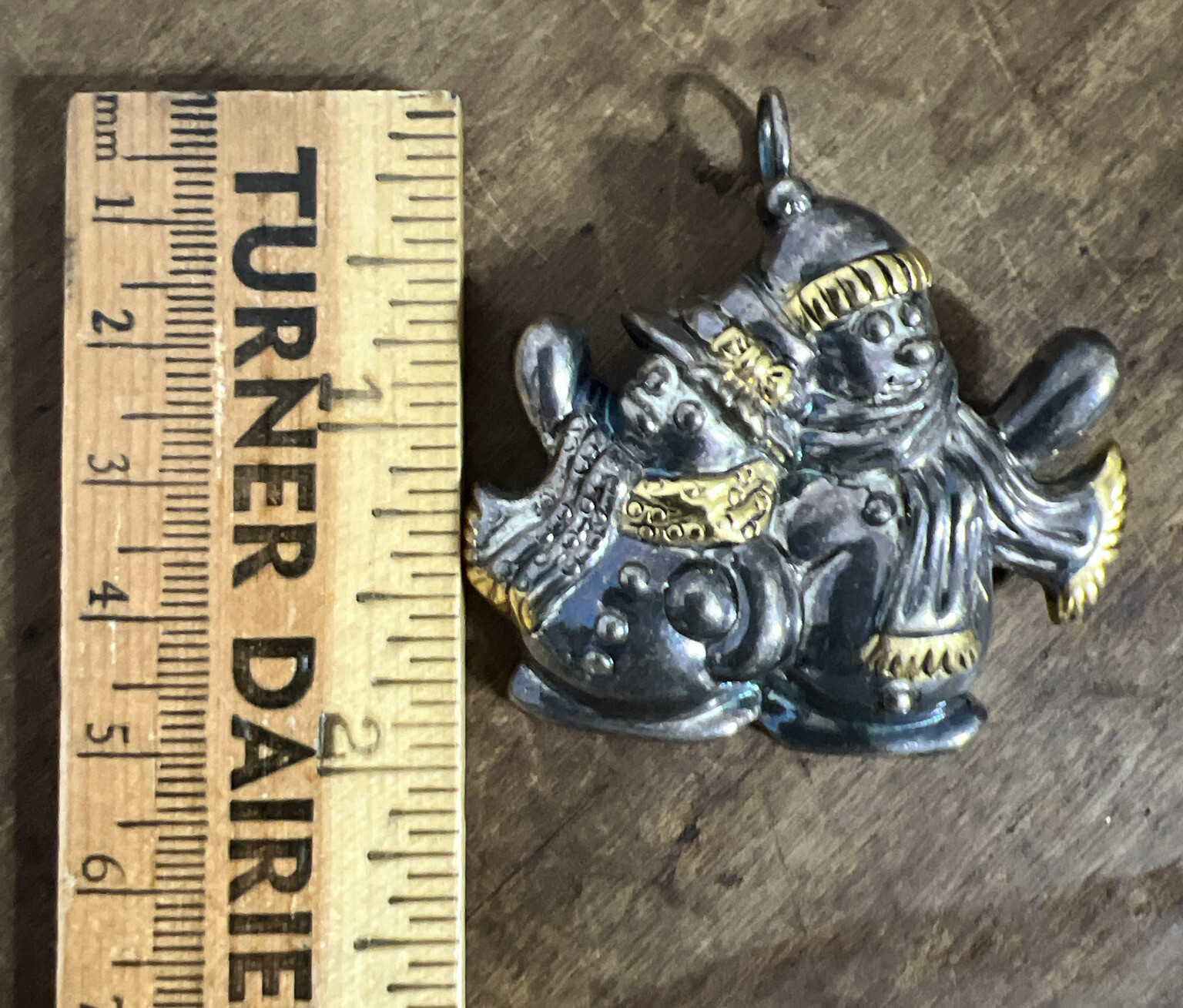 Best Two Tone Snowman Pendant/brooch