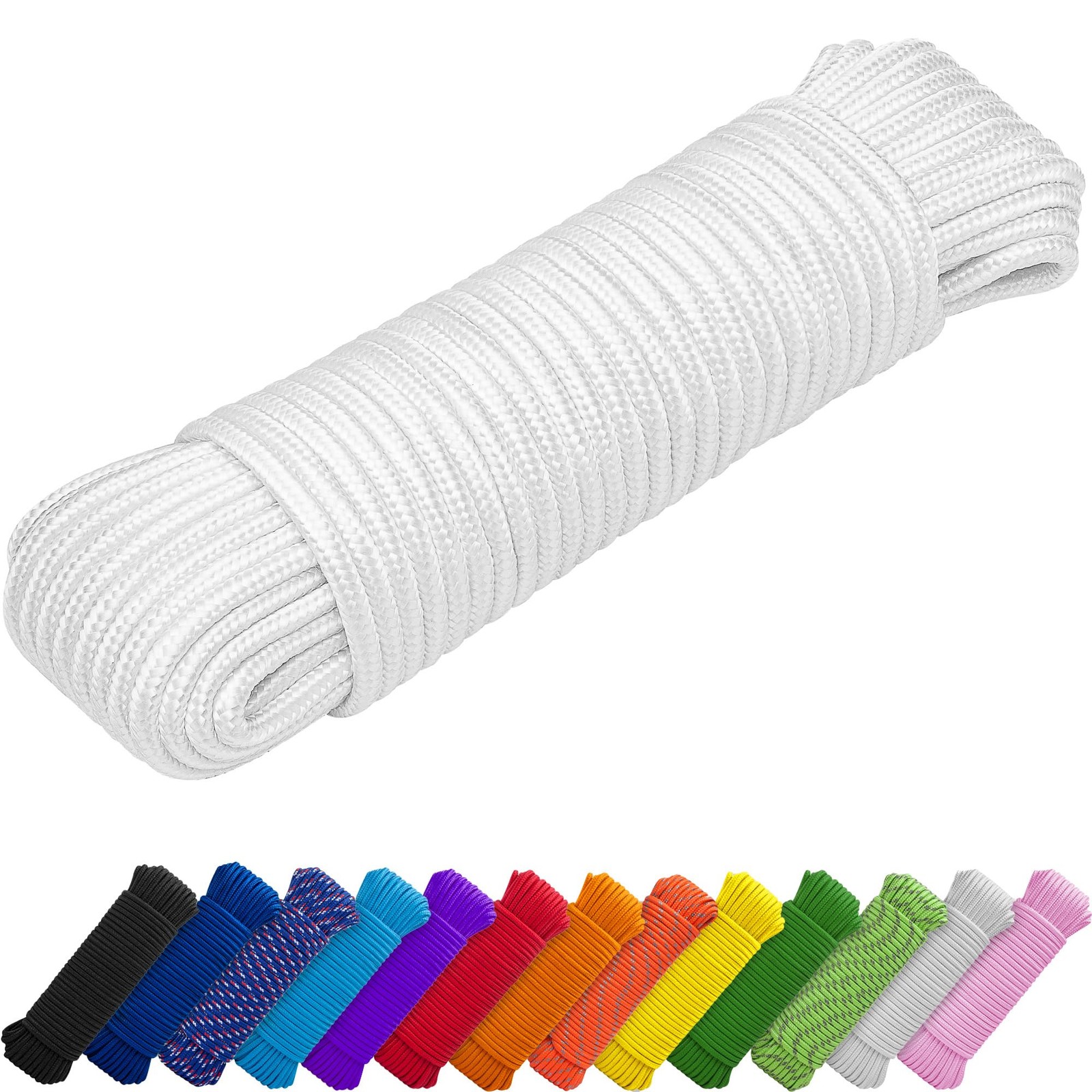 Clothes Line & Flag Pole Rope “ 1/4 & 3/8 “ 90 Ft | 150 Ft “ Strong Allpurpose