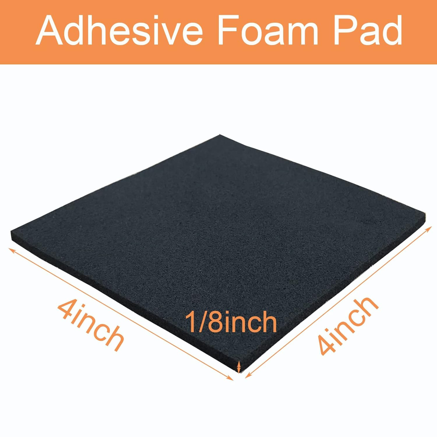 8 Pcs Self-Adhesive Black Foam Padding, 4"x4"x1/8" Anti-Slip Pads