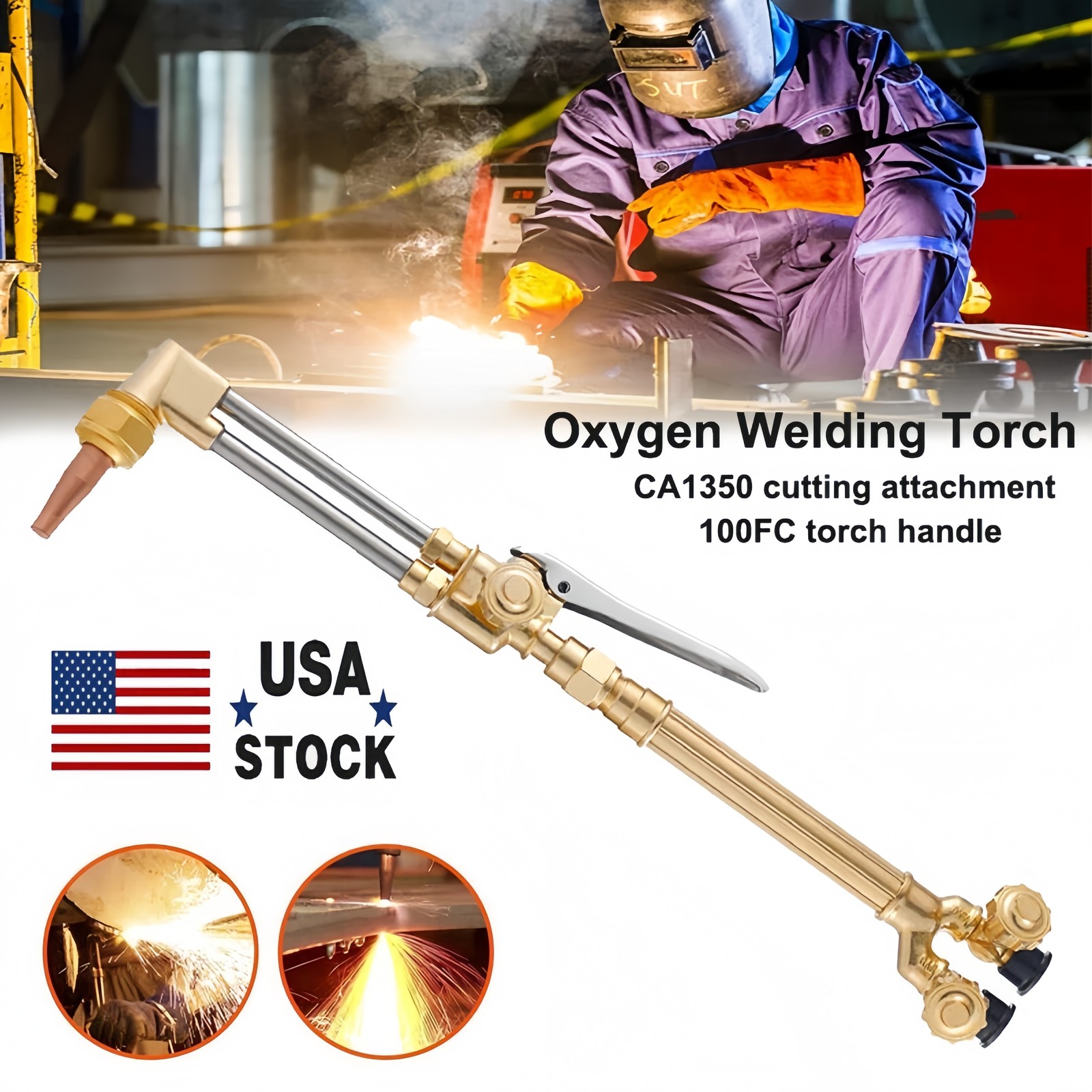 Victor Style Oxygen Acetylene Cutting Welding Torch w/ CA1350 100FC Torch-Handle