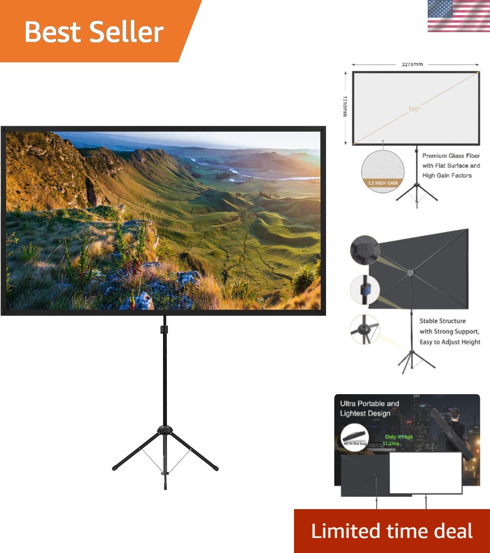 Aluminum Frame 100 Inch Projector Screen - Perfect for Indoor and Outdoor Use