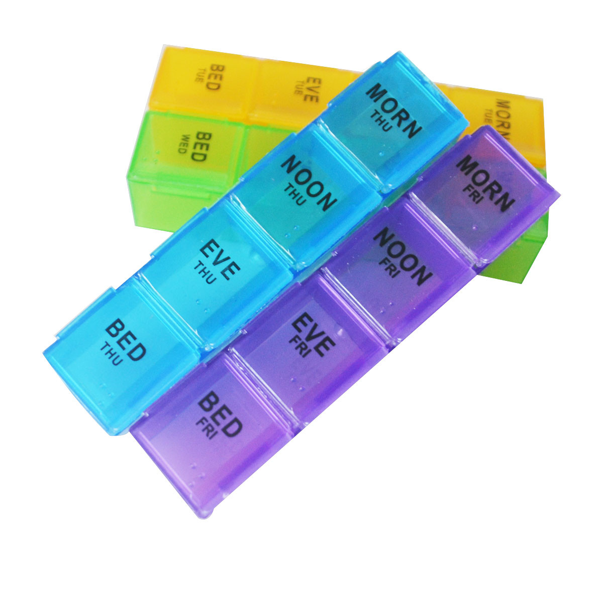 1 Portable Pill Box With 28Compartments Weekly 7Days Medicine Storage Container