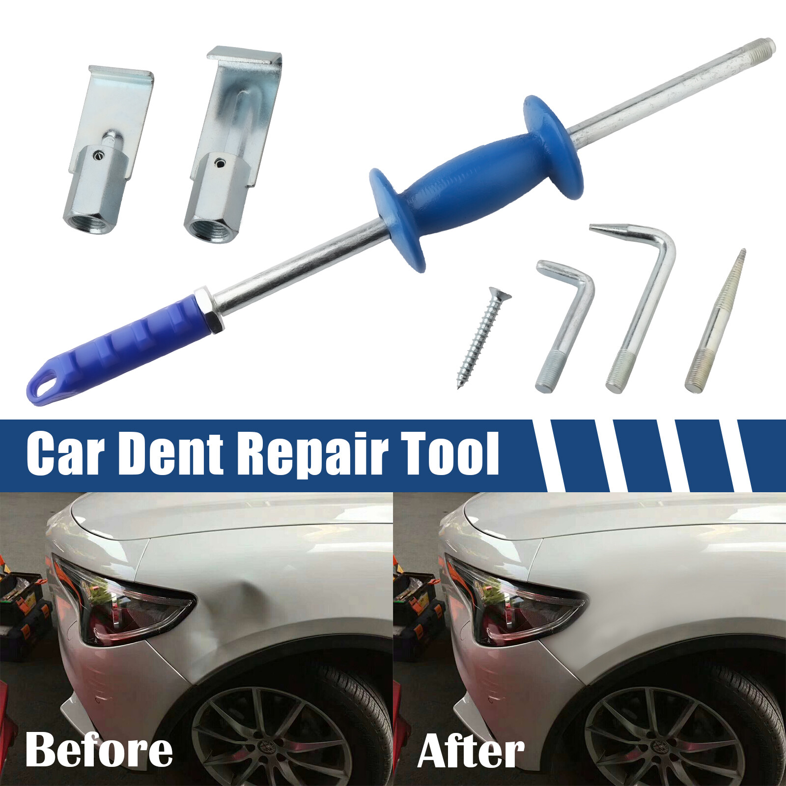 9 pcs Dent Puller Slide Hammer Auto Body Dent Repair Tools Kit Auto Truck 5LB