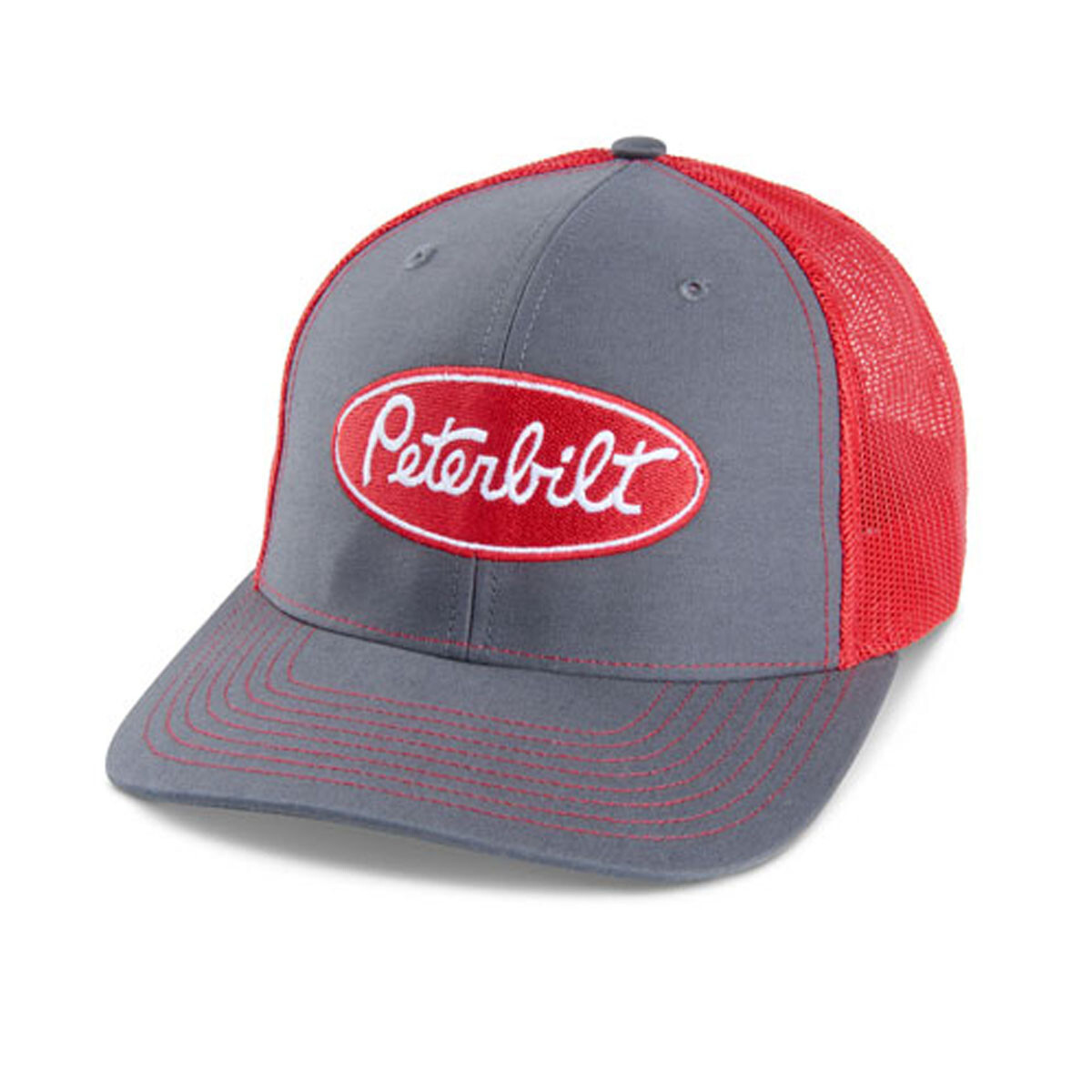 Peterbilt trucks Hat Charcoal / Red Mesh back Richardson diesel base ball cap