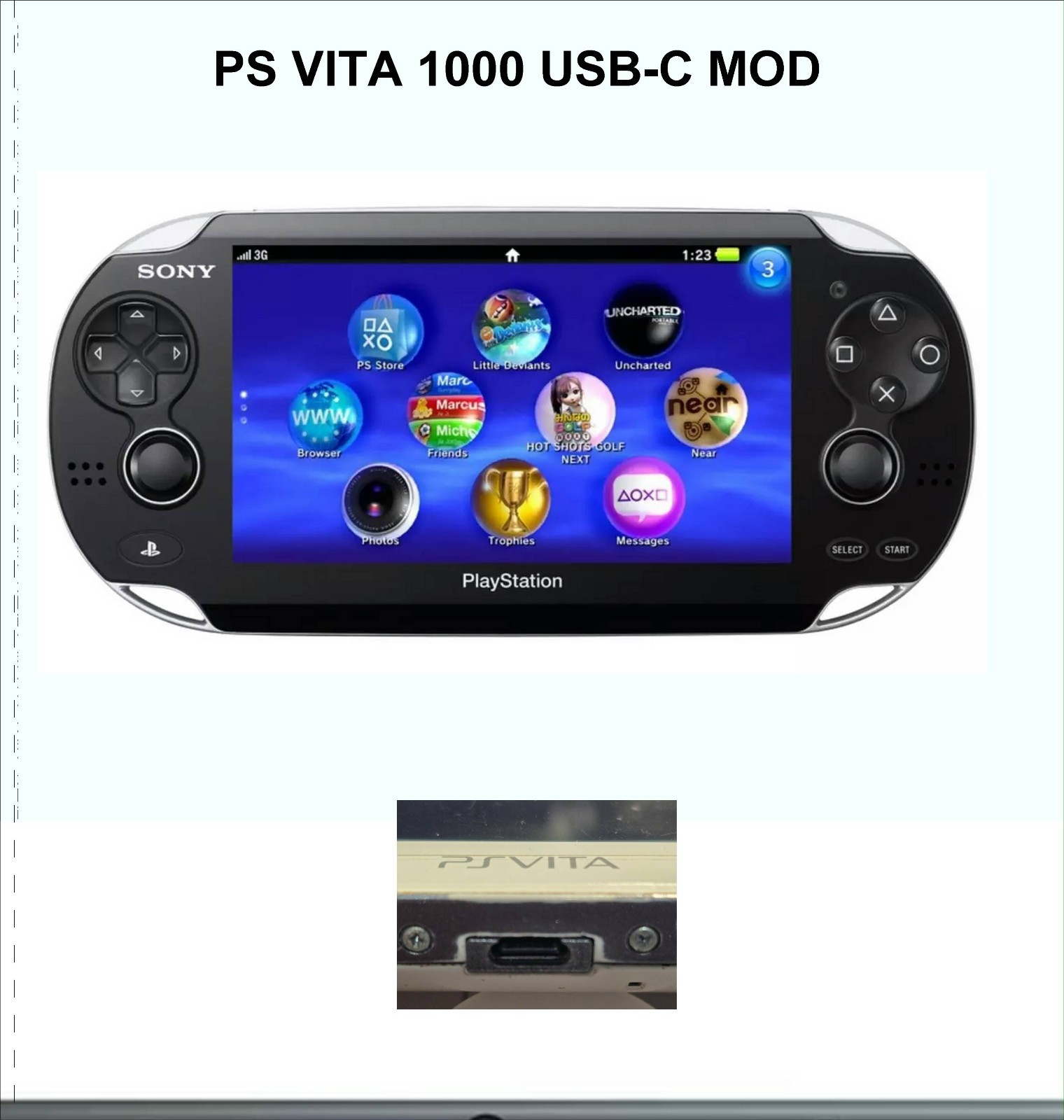 PS VITA 1000 USB-C PORT MOD SERVICE