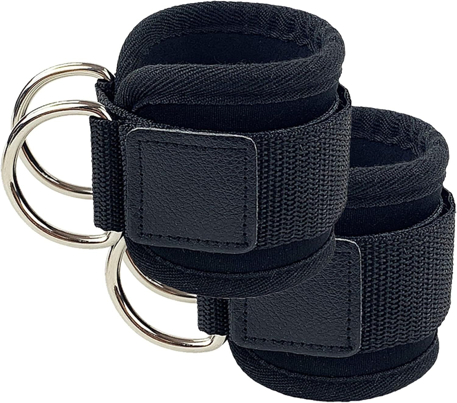 Ankle Strap for Cable Machine, 1 Pair Bands Working Out Black